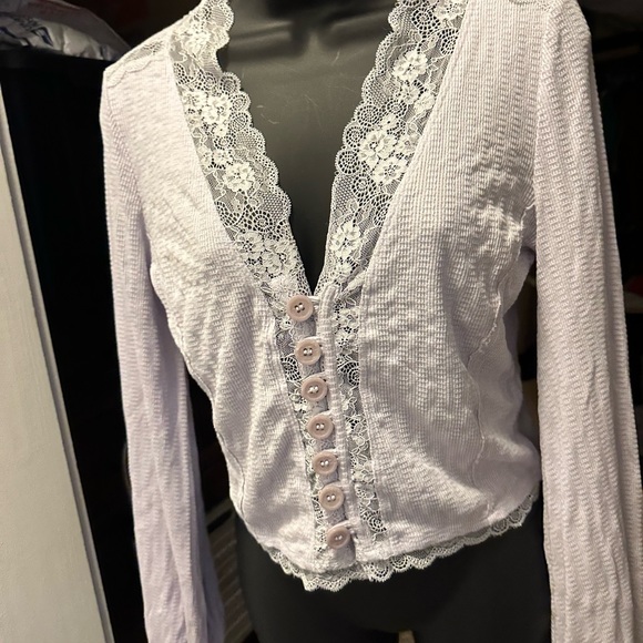 Free People run with me cardigan lace top size medium NWT - Picture 3 of 9